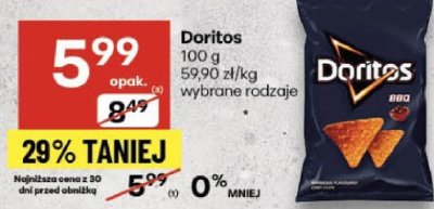 Chipsy Doritos wybrane rodzaje promocja w Delikatesy Centrum
