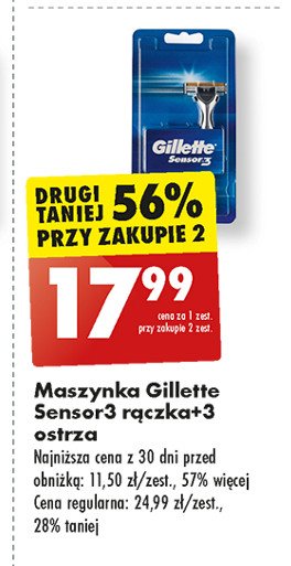 Maszynka do golenia + 3 wkłady Gillette sensor 3 promocja