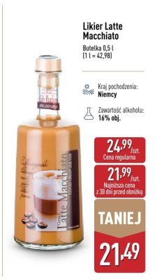 Likier Latte Macchiato promocja w Aldi