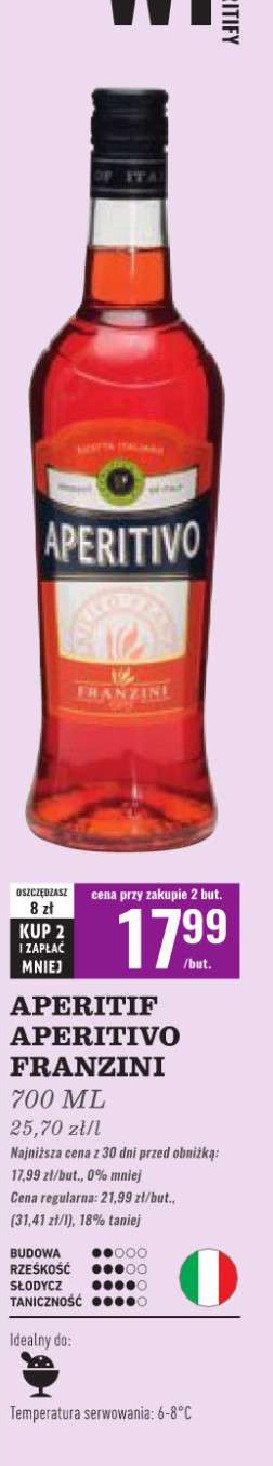 Vermouth FRANZINI APERITIVO promocja