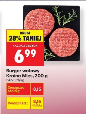 Burger wołowy Kraina Mięs, 200 g promocja w Biedronka