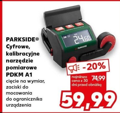 Cyfrowe, kalibracyjne narzędzie pomiarowe PDKM A1 cięcie na wymiar, zaciski do mocowania urządzenia do ogranicznika urządzenia PARKSIDE promocja w Kaufland