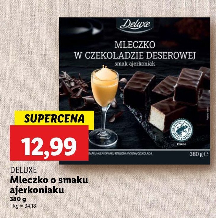 Mleczko w czekoladzie deserowej ajerkoniak Deluxe promocja