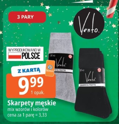 Skarpety męskie Vento promocja w Leclerc