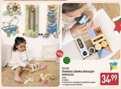 Drewniana zabawka edukacyjno-motoryczna TOYLINO promocja w Aldi