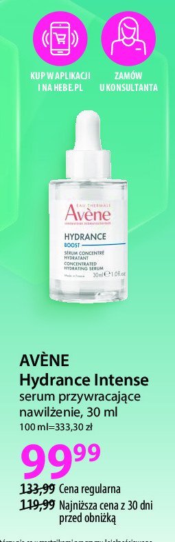 Serum przywracające nawilżenie Avene hydrance promocja