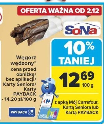 Węgorz wędzony Soła promocja w Carrefour