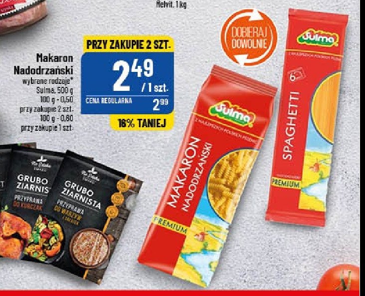 Makaron nadodrza艅ski spaghetini Sulma promocja