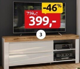 Szafka rtv RTVS25/135, SxGxW: 135x42x59,5cm, kolekcja Holten, kolor: biały dąb wotan/dąb wotan/dąb bielony połysk promocja w Black Red White