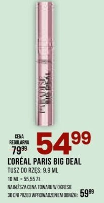 Tusz L'Oréal Paris Big Deal promocja w Drogerie Natura