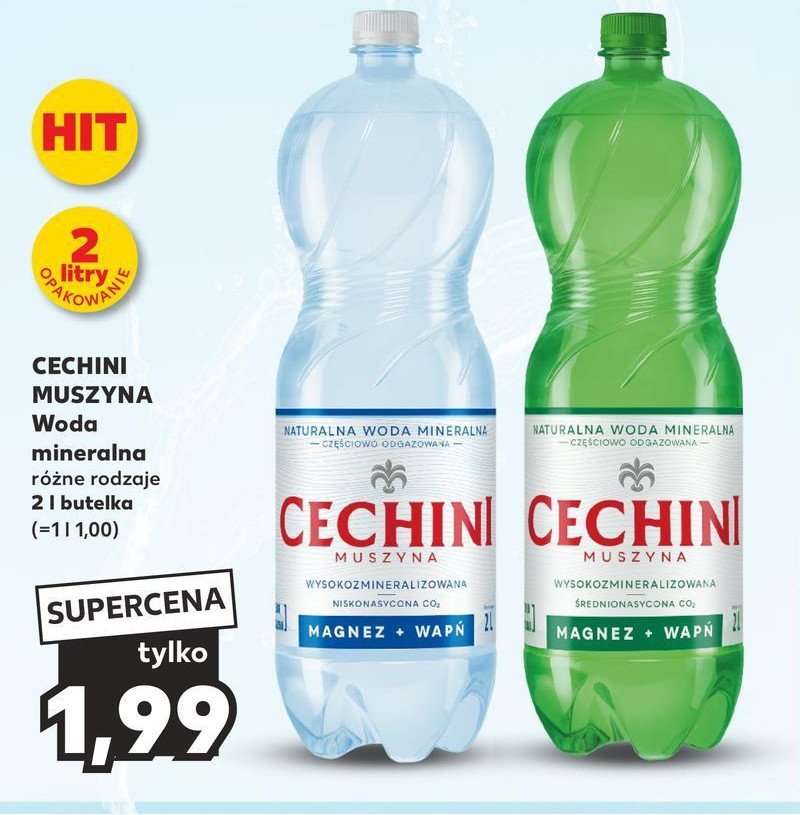 Woda wysokomineralizowana magnez i wap艅 Muszyna cechini promocja