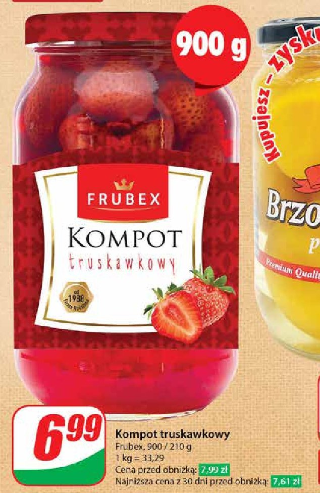 Kompot truskawkowy Frubex promocja