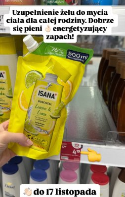 Żel pod prysznic ISANA Duschgel Lemon & Lime 500ml zapas promocja w Rossmann