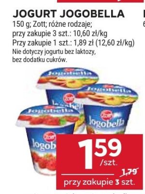 Jogurt Jogobella Zott, różne rodzaje promocja w Stokrotka