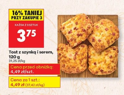 Tost z szynką i serem promocja w Biedronka