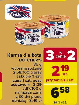 Karma dla kota z kurczakiem i indykiem Butcher's classic delicious dinners promocja