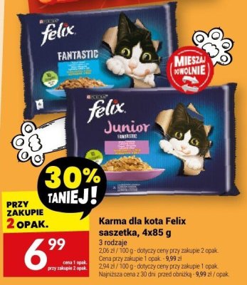 Karma dla kota Felix saszetka 4x85 g promocja w Twój Market