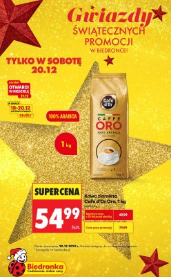 Kawa ziarnista Oro 100% Arabica 1 kg promocja w Biedronka
