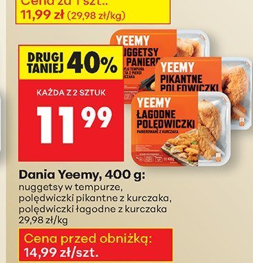 Dania Yeemy polędwiczki łagodne z kurczaka 400 g promocja w Biedronka