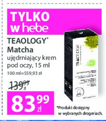 Krem pod oczy z matchą Teaology tea infusion skincare promocja