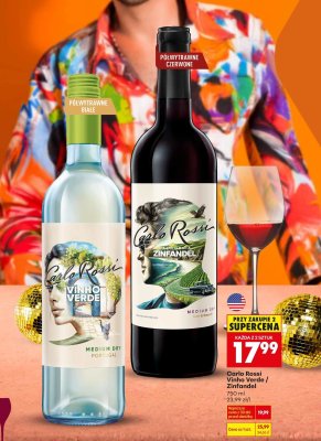 Wino Carlo Rossi Vinho Verde białe półwytrawne promocja w Biedronka