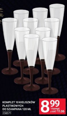 Kieliszki plastikowe do szampana 120 ml komplet 10 sztuk promocja w Selgros