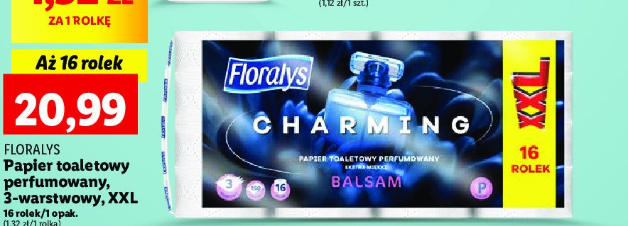 Papier toaletowy balsam charming Floralys promocja