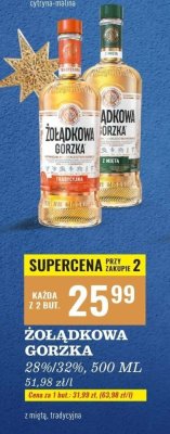 Wódka Żołądkowa Gorzka 28%/32% 500ml tradycyjna promocja w Biedronka