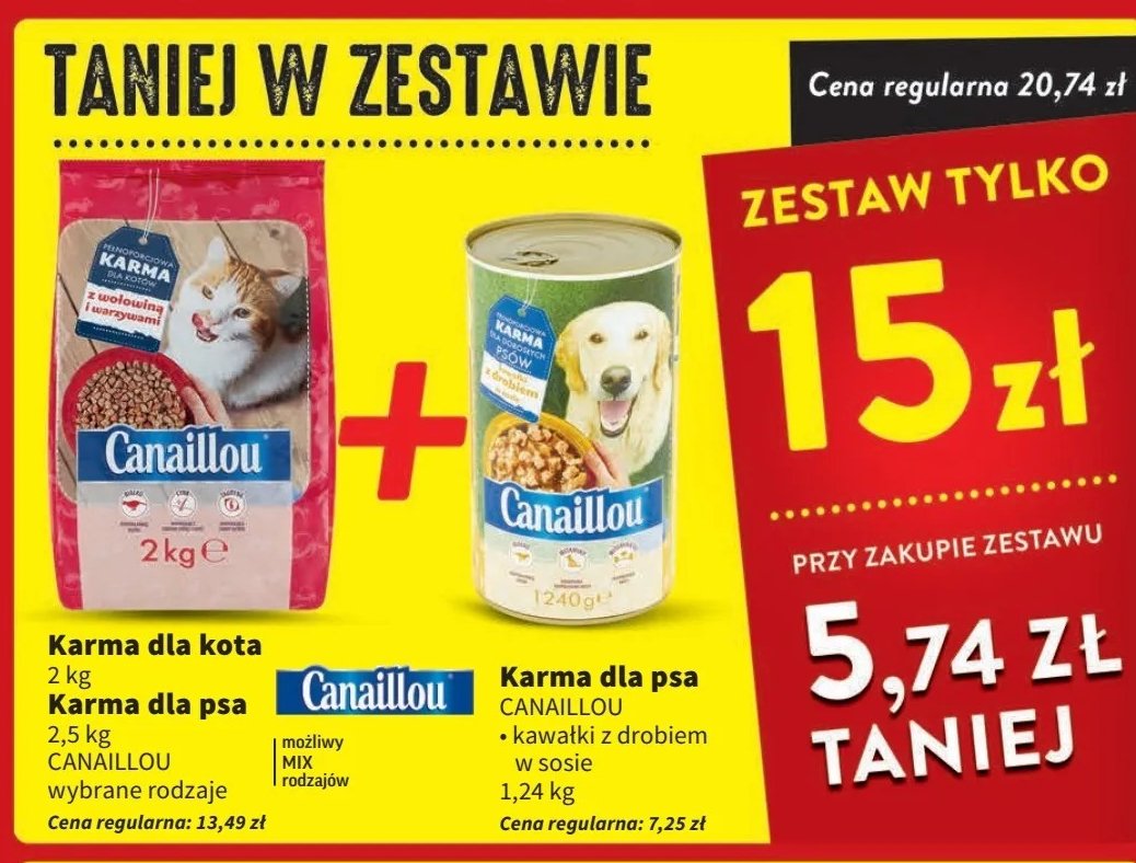 Karma dla psa drób z warzywami Canaillou promocja