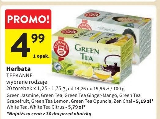 Herbata green & jasmine Teekanne world special teas promocja