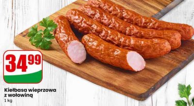 Kiełbasa wieprzowa z wołowiną 1 kg promocja w Dino