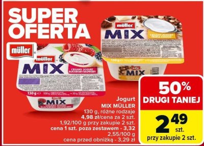 Jogurt MIX MÜLLER promocja w Carrefour Market