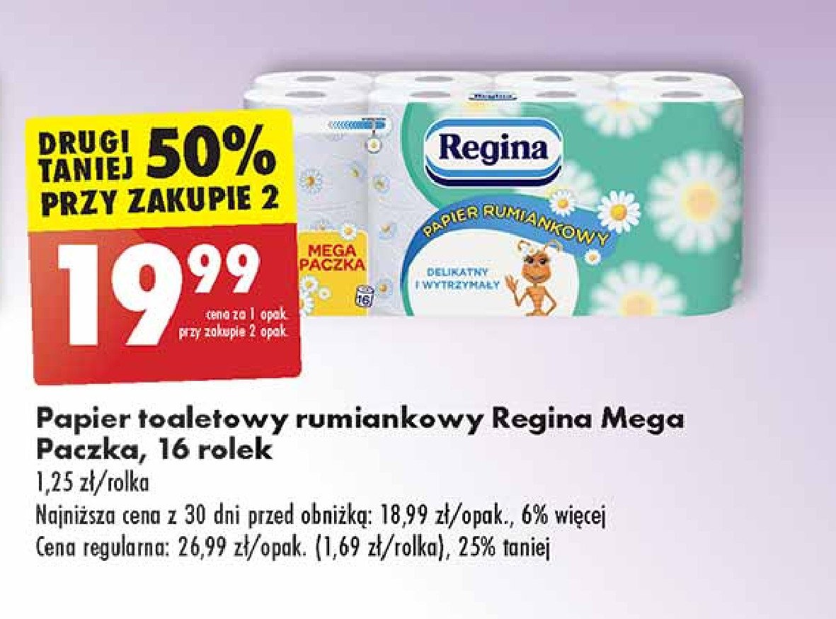 Papier toaletowy rumiankowy Regina promocja