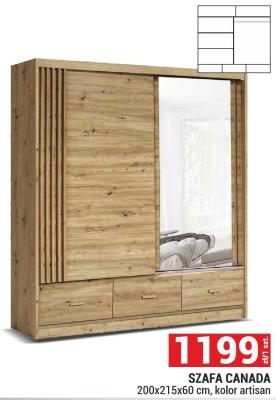 Szafa CANADA 200x215x60 cm, kolor artisan promocja w Merkury Market