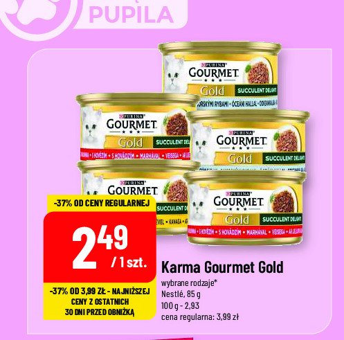 Karma dla kota ryba oceaniczna w beszamelowo-szpinakowym sosie Purina gourmet gold promocja