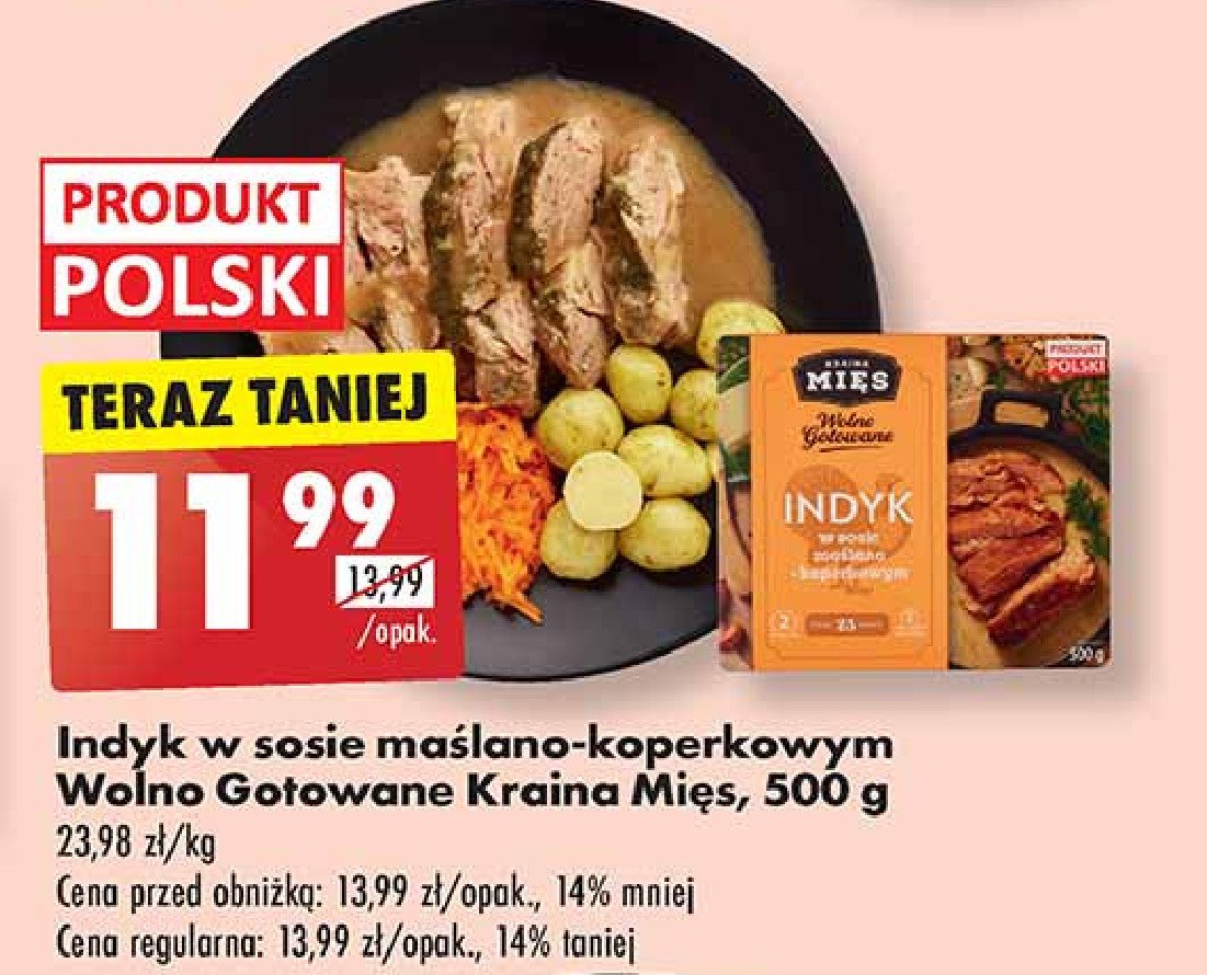 Indyk w sosie maślano-koperkowym wolno gotowane Kraina mięs promocja