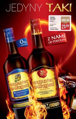 Grzaniec Galicyjski czerwone, słodkie promocja w Aldi