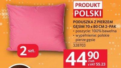Poduszka z piersiem gęsim 70 x 80 CM 2-PAK promocja w Selgros