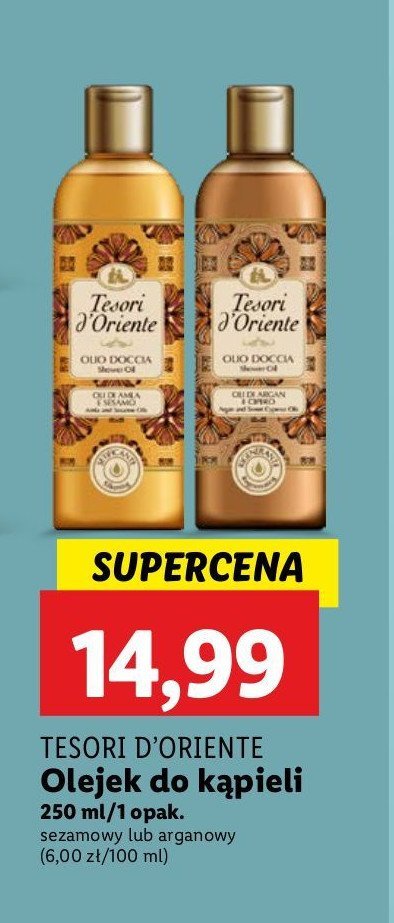 Olejek pod prysznic amla & sesame oil Tesori d'oriente promocja