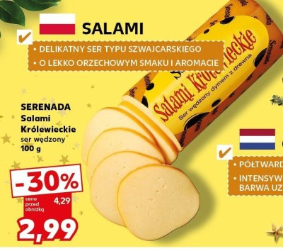 Salami SERENADA Królewieckie ser wędzony 100 g promocja w Kaufland