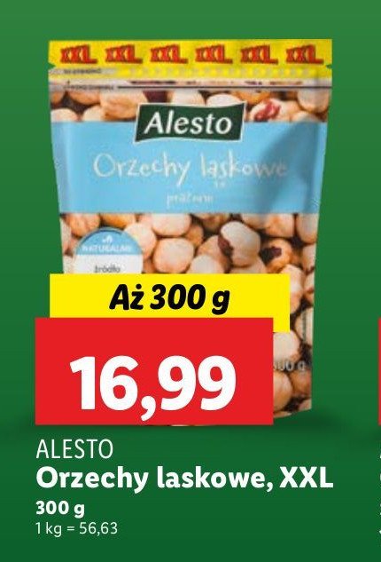 Orzechy laskowe prażone Alesto promocja w Lidl