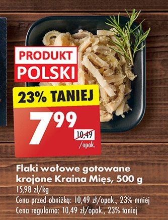 Flaki wołowe gotowane krojone Kraina mięs promocja w Biedronka