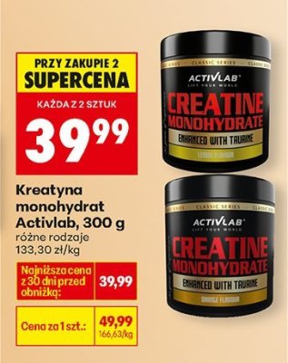 Kreatyna monohydrat Activlab, 300 g różne rodzaje promocja w Biedronka