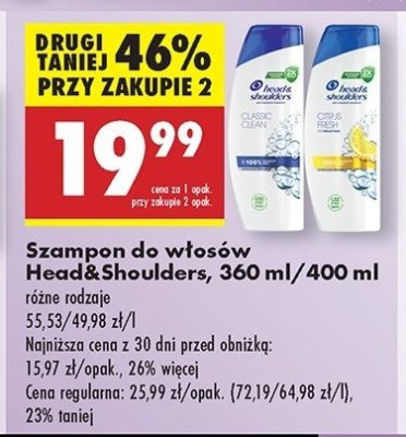 Szampon do w艂os贸w citrus fresh Head&shoulders promocja