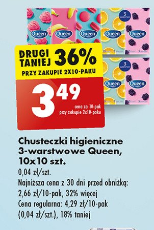 Chusteczki higieniczne Queen promocja