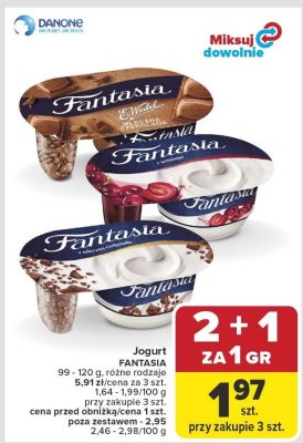 Jogurt FANTASIA różne rodzaje promocja w Carrefour Market