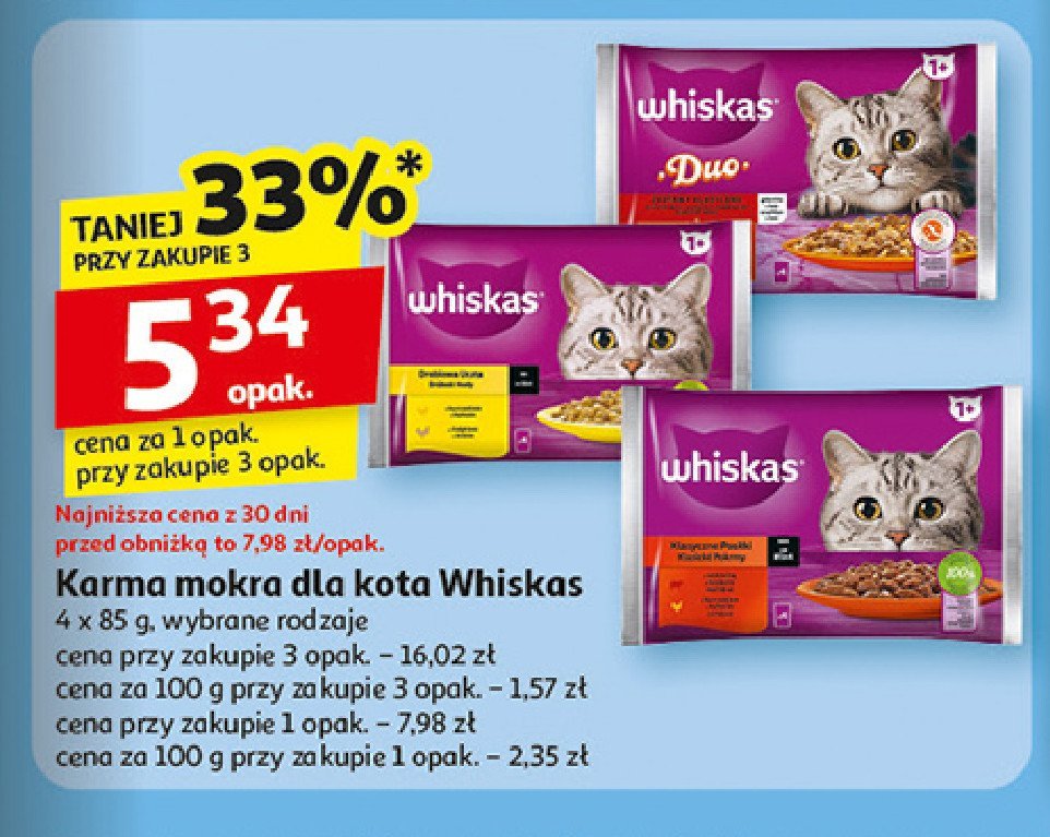 Karma dla kota z wo艂owina WHISKAS DELICE promocja