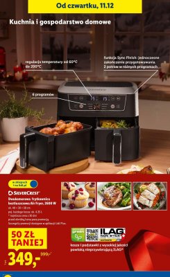 Frytkownica SilverCrest dwukomorowa beztłuszczowa Air Fryer 2600 W promocja w Lidl
