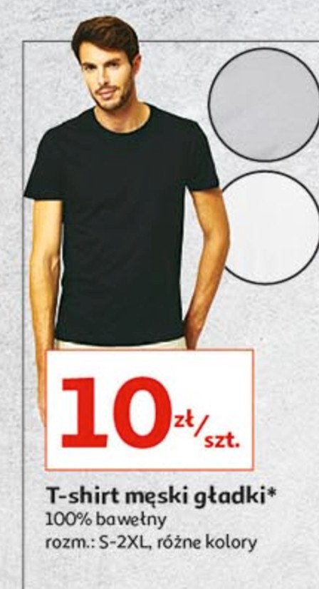 T- shirt męski gładki s-xxl Auchan inextenso promocja