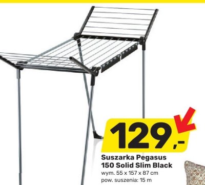 Suszarka Pegasus 150 Solid Slim Black promocja w Bricomarche